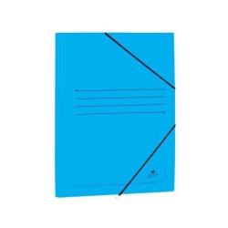 Mariola Carpeta de Carton Estucado con Solapas Folio 500gr/m2 - Medidas 34x25x1cm - Cierre con Goma Elastica - Color Azul