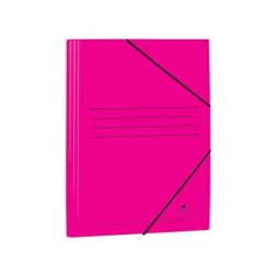 Mariola Carpeta de Carton Estucado con Solapas Folio 500gr/m2 - Medidas 34x25x1cm - Cierre con Goma Elastica - Color Fucsia