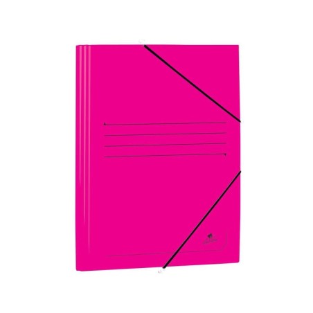 Mariola Carpeta de Carton Estucado con Solapas Folio 500gr/m2 - Medidas 34x25x1cm - Cierre con Goma Elastica - Color Fucsia