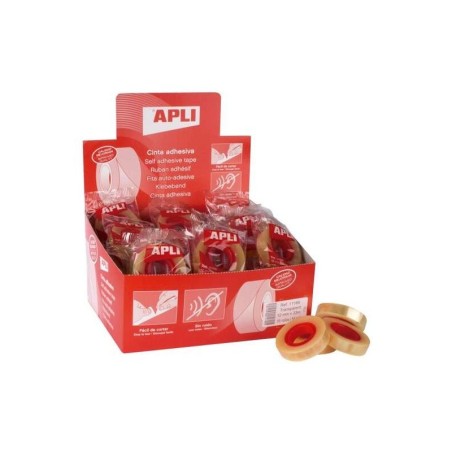Apli Expositor de 55 Cintas Adhesivas Transparente 12 mm x 33 m