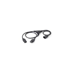 Equip Cable de Alimentacion C13 2x IEC C13 Hembra - 1x IEC C14 Macho - Longitud 2.2m - Color Negro