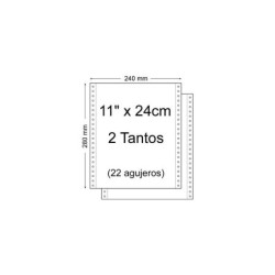 Carta continua 11" x 240 mm - Set da 2 lotti - Confezione da 1.500 unità - Colore bianco