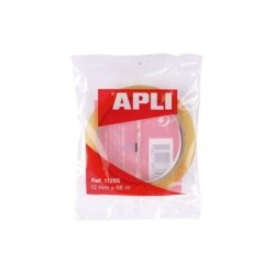 Nastro adesivo trasparente Apli 12mm x 66m - Adesione forte - Adesivo silenzioso