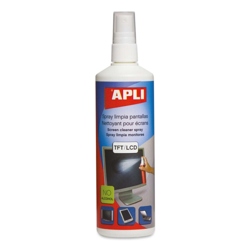 Apli Spray Limpiador Pantallas TFT/LCD - Contenido 250ml - Elimina Manchas y Polvo - Mantiene Pantallas Limpias y sin Bacterias Apli Spray Limpiador Pantallas TFT/LCD - Contenido 250ml - Elimina Manchas y Polvo - Mantiene Pantallas Limpias y sin Bacterias