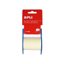 Apli Dispensador Nota Adhesiva Rollo - 60mm x 10m - Facil de Usar - Adhesivo de Calidad - Amarillo