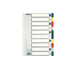 Esselte 713 Busta da 10 divisori in plastica - 10 compresse / 5 colori - Multiforo - Formato Folio
