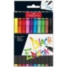Faber-Castell Black Edition Confezione da 10 pennarelli con punta a pennello - Inchiostro a base di coloranti alimentari - Color