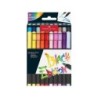 Faber-Castell Black Edition Pack de 20 Rotuladores Punta Pincel - Tinta a Base de Colorantes Alimentarios - Colores Surtidos