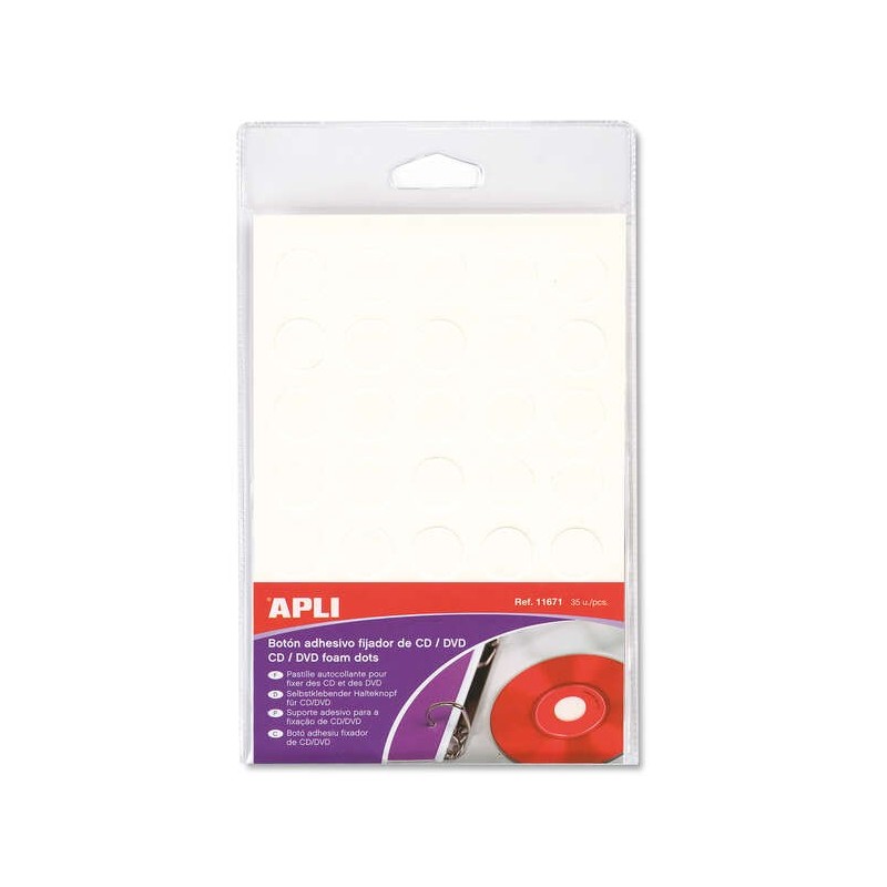 Apli Tasto di Fissaggio Bianco per CD/DVD 35 U. Apli Tasto di Fissaggio Bianco per CD/DVD 35 U.