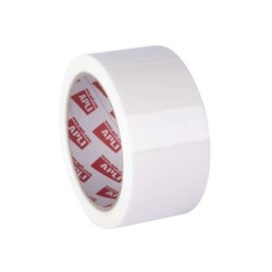 Apli Precinto Basic Pp Acrilico - 48mm x 66m - Resistente al Agua y a la Rotura - Facil de Cortar - Blanco