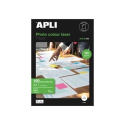 Carta fotografica laser a colori Apli A4 160 g 100 fogli