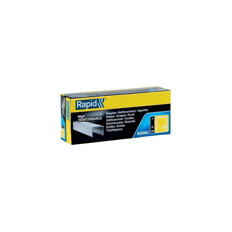 Rapid Caja de 5000 Grapas 13/8 - Alambre Duro de Alto Rendimiento - Patilla de 8mm Rapid Caja de 5000 Grapas 13/8 - Alambre Duro de Alto Rendimiento - Patilla de 8mm