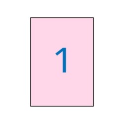 Apli Etiquetas Rosa Pastel Permanentes 210.0 x 297.0mm 20 Hojas