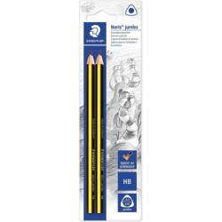 Staedtler Noris Jumbo 119 Confezione da 2 matite triangolari Jumbo in grafite - Mina HB da 4 mm - Legno proveniente da foreste s
