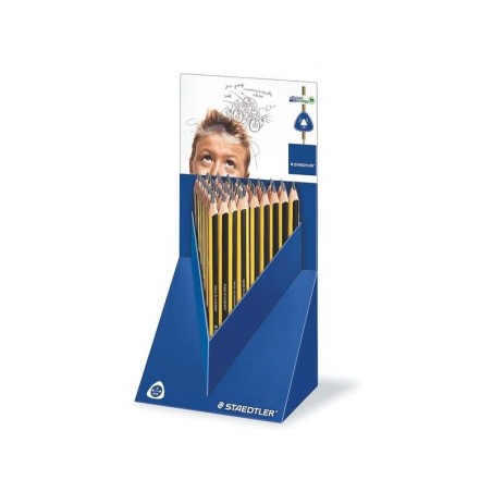 Staedtler Jumbo Noris 119 Expositor con 48 Lapices de Grafito Triangulares - Mina HB - Resistencia a la Rotura