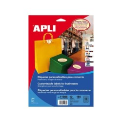 Etichette Apli Cream con rifinitura permanente 63,5 x 42,3 mm 10 fogli