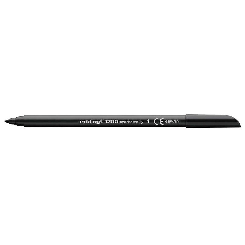 Edding 1200 Rotulador - Punta Redonda - Trazo entre 0.5 y 1 mm. - Tinta con Base de Agua - Color Negro Edding 1200 Rotulador - Punta Redonda - Trazo entre 0.5 y 1 mm. - Tinta con Base de Agua - Color Negro