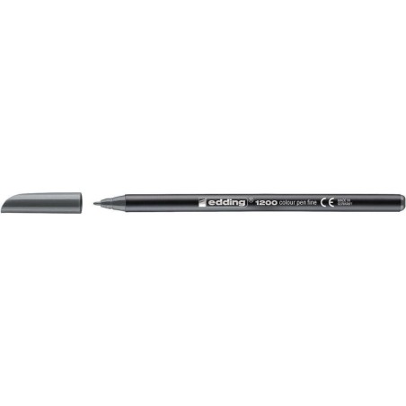 Pennarello Edding 1200 - Punta rotonda - Tratto 1 mm - Inchiostro a base acqua - Colore grigio 10pz 10pz