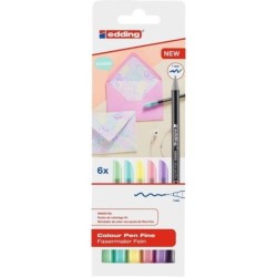 Edding 1200 Pastel Confezione da 6 pennarelli - Punta rotonda - Linea da 1 mm - Inchiostro a base d'acqua - Colori pastello asso