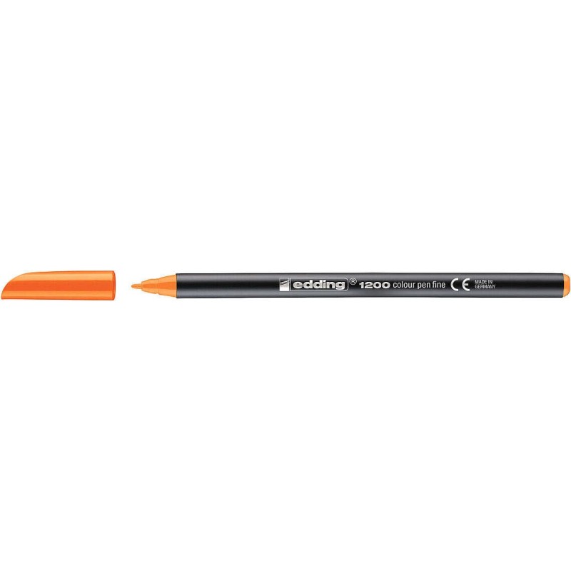 Edding 1200 Rotulador - Punta Redonda - Trazo 1mm - Tinta con Base de Agua - Color Naranja Neon Edding 1200 Rotulador - Punta Redonda - Trazo 1mm - Tinta con Base de Agua - Color Naranja Neon
