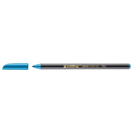 Pennarello Edding 1200 - Punta rotonda - Tratto 1 mm - Inchiostro a base d'acqua - Colore blu metallizzato 10pz 10pz