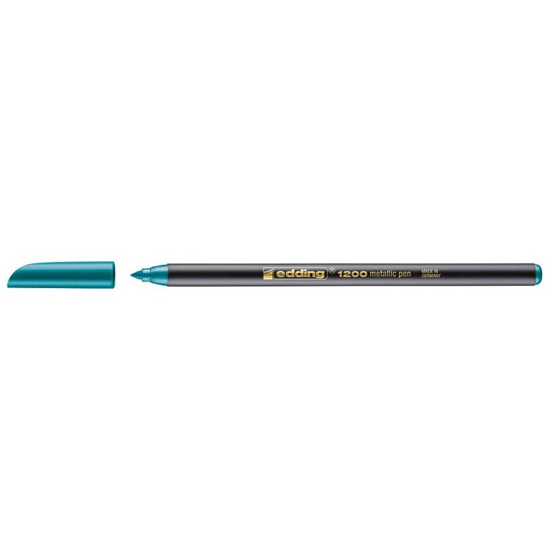 Edding 1200 Rotulador - Punta Redonda - Trazo 1mm - Tinta con Base de Agua - Color Verde Metalizado Edding 1200 Rotulador - Punta Redonda - Trazo 1mm - Tinta con Base de Agua - Color Verde Metalizado