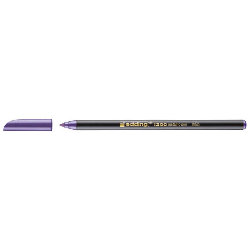 Edding 1200 Rotulador - Punta Redonda - Trazo 1mm - Tinta con Base de Agua - Color Violeta Metalizado Edding 1200 Rotulador - Punta Redonda - Trazo 1mm - Tinta con Base de Agua - Color Violeta Metalizado