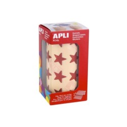Apli Gomets Estrella 19.5mm - 1416 Unidades por Rollo - Adhesivo Permanente - Ideal para Actividades Infantiles