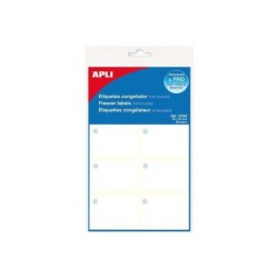 Apli Confezione da 10 Fogli di Etichette Speciali Freezer 34 x 53 mm - Adesive Resistenti alle Basse Temperature - Colore Bianco