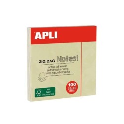 Apli Classic Bloc de 100 Notas Adhesivas Zigzag 75 x 75 mm - Color Amarillo