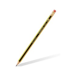 Staedtler Noris 122 Lapiz de Grafito Hexagonal con Goma - Mina HB - Resistencia a la Rotura - Sin PVC ni Latex