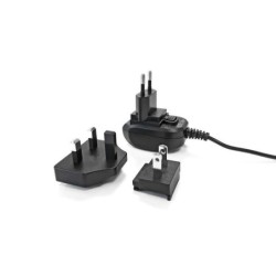 Adattatore di alimentazione Safescan per Timemoto - 12 V / 1 A - Include prese UE, Regno Unito e Stati Uniti