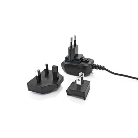 Adattatore di alimentazione Safescan per Timemoto - 12 V / 1 A - Include prese UE, Regno Unito e Stati Uniti
