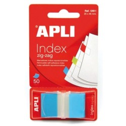 Pellicola adesiva Apli Indexes Zigzag Film 45x25mm Dispenser da 50 - Facile da applicare - Design a zigzag - Adesivo di qualità 