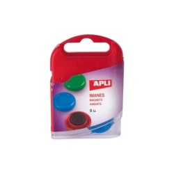 Apli Pack de 8 Imanes Ø 20 mm - Colores Surtidos