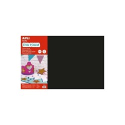 Apli Pack de 5 Goma Eva 600 x 400 mm - Grosor 2 mm - Impermeable - Moldeable al Calor - Color Negro