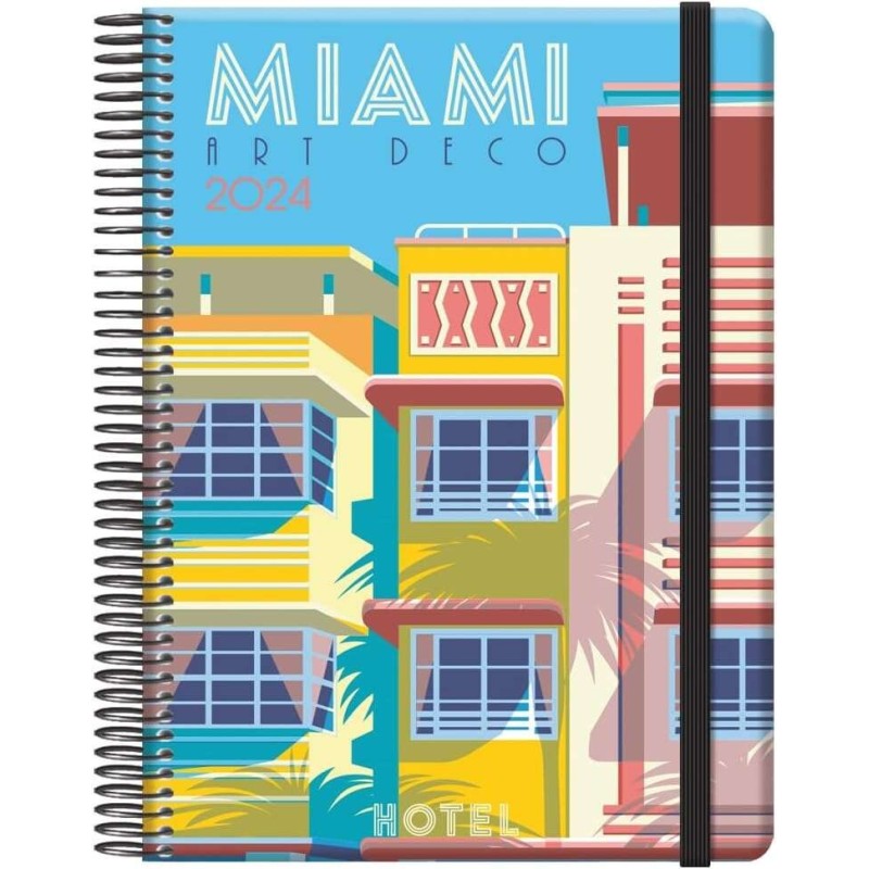 Agenda annuale Dohe Traveller Miami - Pagina del giorno - Chiusura con gomma elastica - Dimensioni 15x21 cm Agenda annuale Dohe Traveller Miami - Pagina del giorno - Chiusura con gomma elastica - Dimensioni 15x21 cm