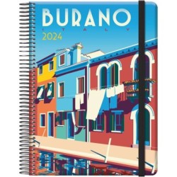 Dohe Traveller Burano Agenda Anual - Dia Pagina - Cierre con Goma Elastica - Tamaño 15x21cm