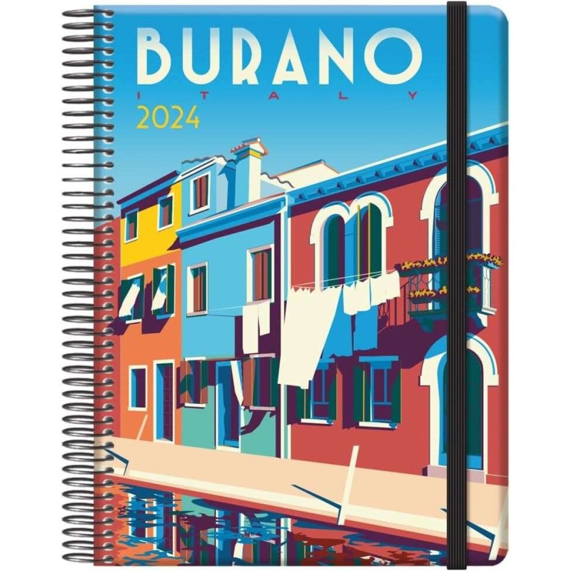 Dohe Traveller Burano Agenda Anual - Dia Pagina - Cierre con Goma Elastica - Tamaño 15x21cm Dohe Traveller Burano Agenda Anual - Dia Pagina - Cierre con Goma Elastica - Tamaño 15x21cm