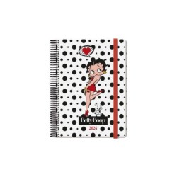 Dohe Betty Boop Agenda Anual - Dia Pagina - Cierre con Goma Elastica - Sabado y Domingo misma Pagina - Tamaño 15x21cm