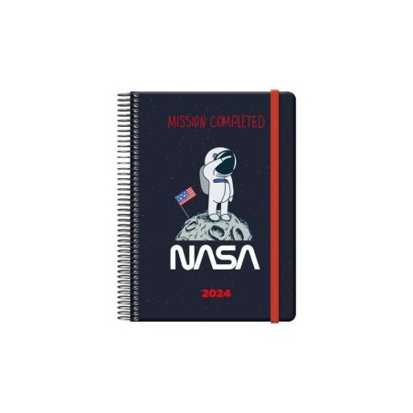 Dohe Nasa Agenda Anual - Dia Pagina - Cierre con Goma Elastica - Sabado y Domingo misma Pagina - Tamaño 15x21cm