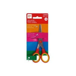 Forbici Scuola Apli 13 cm - Punta Tonda - Ergonomiche - Uso Ambidestro - Colore Rosso