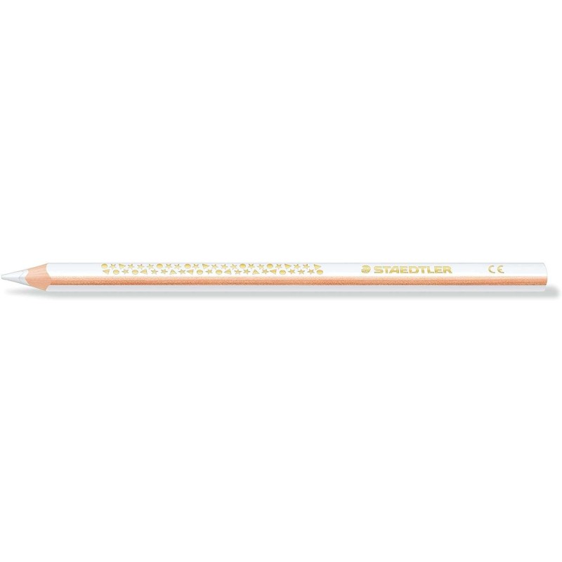 Matita colorata triangolare Staedtler Jumbo Noris 128 - Mina da 4 mm - Resistenza alla rottura - Design ergonomico - Colore bian Matita colorata triangolare Staedtler Jumbo Noris 128 - Mina da 4 mm - Resistenza alla rottura - Design ergonomico - Colore bian