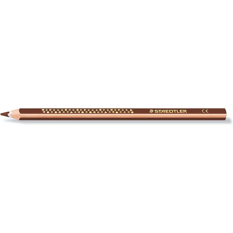 Matita colorata triangolare Staedtler Jumbo Noris 128 - Mina da 4 mm - Resistenza alla rottura - Design ergonomico - Colore marr Matita colorata triangolare Staedtler Jumbo Noris 128 - Mina da 4 mm - Resistenza alla rottura - Design ergonomico - Colore marr