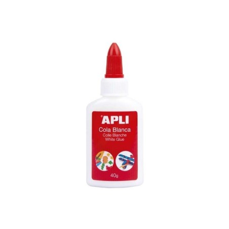 Colla bianca liquida Apli 40 g - Applicatore a punta - Senza solventi e non tossico - Adatto per uso scolastico