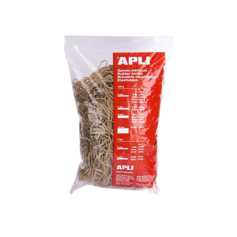 Apli Gomas Elasticas Ø 80 x 2mm - 1kg de Contenido - Gran Elasticidad y Excelente Resistencia - 70% de Caucho Natural Apli Gomas Elasticas Ø 80 x 2mm - 1kg de Contenido - Gran Elasticidad y Excelente Resistencia - 70% de Caucho Natural