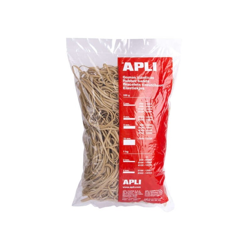 Elastici in Caucciù Naturale Apli Elastic - Ø 160 x 3mm - Grande Elasticità e Resistenza - Contenuto 1kg Elastici in Caucciù Naturale Apli Elastic - Ø 160 x 3mm - Grande Elasticità e Resistenza - Contenuto 1kg
