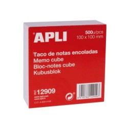 Apli Taco de Notas 100x100 - 500 Hojas - Adhesivo - Blanco