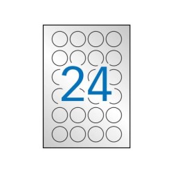 Apli Etiquetas Metalizadas Plata Ø 40.0mm 20 Hojas