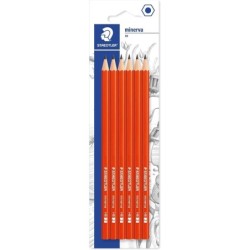 Staedtler Minerva Confezione da 6 Matite di grafite esagonali - Piombo 2HB - Legno proveniente da foreste sostenibili - Per scri